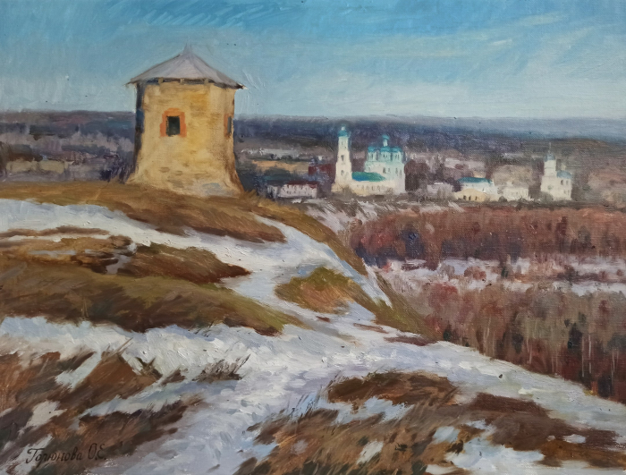 «Чертово городище в Елабуге», холст, масло, 38х45 см, 2025