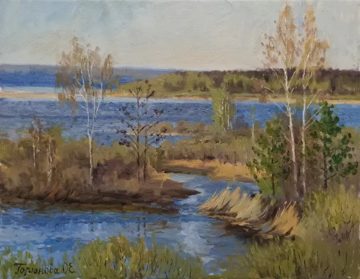 «Летний день у Камы» холст, масло, 35х45 см, 2025