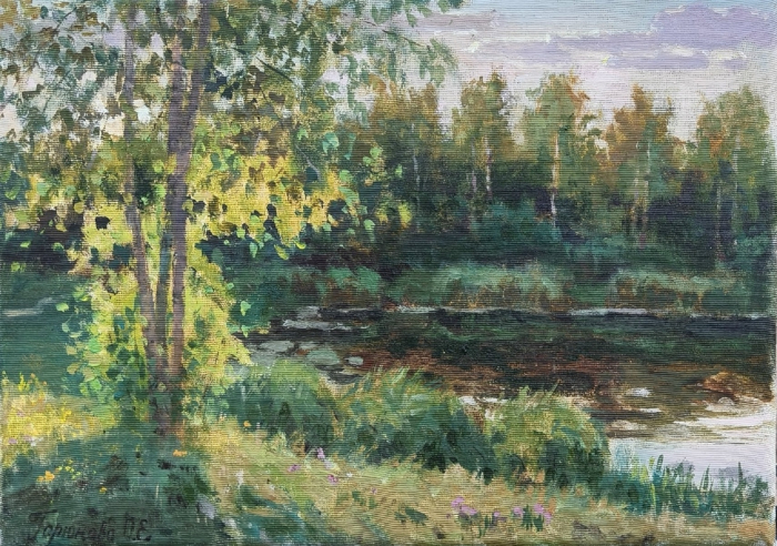 «Вечерний свет», холст, масло, 24х33 см, 2026, Горюнова Ольга